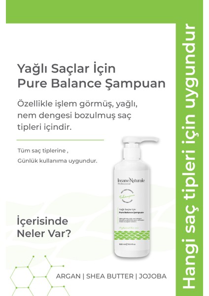 Yağlı Saçlar Için Nem Dengeleyici Pure Balance Şampuan 500 ml
