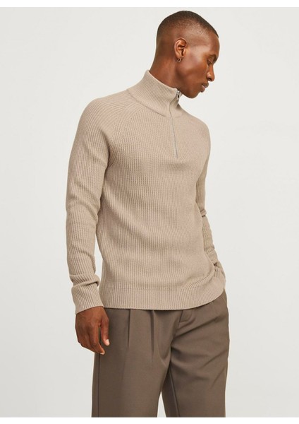 Jack&Jones Minimalist Yüksek Yakalı Uzun Kol Erkek Kazak - Günlük Şıklık