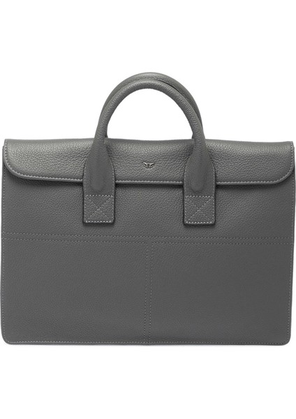 Gri Deri Unisex Evrak Çantası - S1EV00021247-G35 Gri