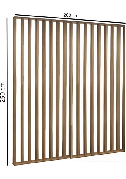 200CM x 250CM Ahşap Çıtalı Paravan Oda Ayırıcı Seperatör Duvar Dekor 200CM x 250CM