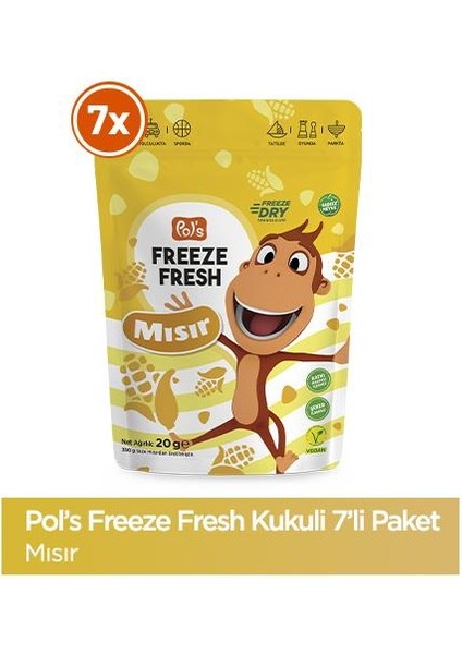Kukuli Freeze Fresh Mısır 25 g x 7 Adet