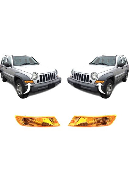 Car Amber Side Marker Indicator Amber With LED Daytime Light For Liberty 2005-2007 55156766AE 55156767AD (Yurt Dışından)