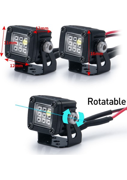 Modifiye Farlar Spot Araba Üst Işıklar Tampon Işıkları Eksenel SCX10 Trx4 Trx6 1/10 Rc Paletli Araba, C (Yurt Dışından)