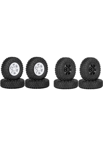 Adet 85MM 1.55 Inç Beadlock Tekerlek Jantları Lastik Seti 1/10 Rc Paletli Araba Eksenel Jr D90 CC01, Siyah (Yurt Dışından)