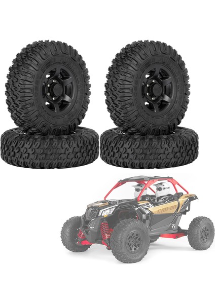 Adet 85MM 1.55 Inç Beadlock Tekerlek Jantları Lastik Seti 1/10 Rc Paletli Araba Eksenel Jr D90 CC01, Siyah (Yurt Dışından)