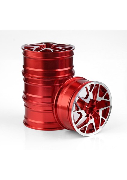 Adet 1/10 On-Road Drift Araba 52MM Metal Tekerlek Hub Rc Araba Jant Sakura Redcat, Kırmızı (Yurt Dışından)