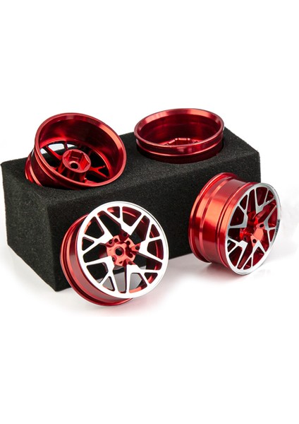 Adet 1/10 On-Road Drift Araba 52MM Metal Tekerlek Hub Rc Araba Jant Sakura Redcat, Kırmızı (Yurt Dışından)