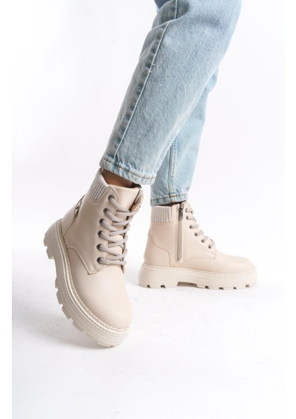 Kadın Kısa Postal Bot Tırtık Kalın Taban Günlük Yuvarlak Burun Bot fiyatları