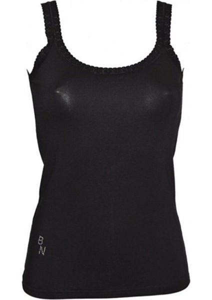 0861 Dantel Askılı Atlet Siyah Xxl