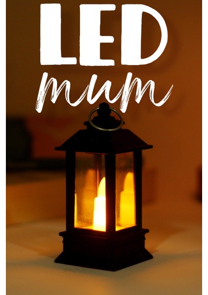 LED Mum Mini Dörtgen Tip Pil Dahil Dumansız Alev Ledli Yapay Dekoratif Mum Dekor Işığı Siyah PT434