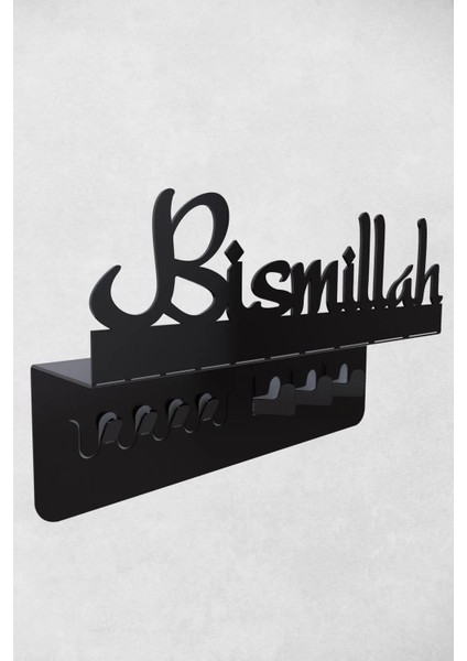 Bismillah Metal Duvar Anahtar Askısı