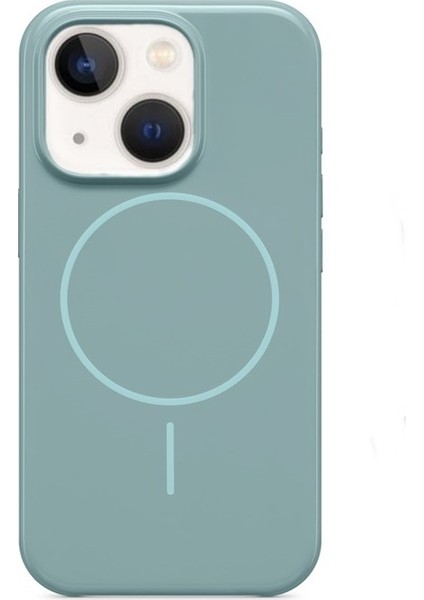 Apple iPhone 15 Kılıf Magsafeli Sert Mika Baets Kapak Açık Mavi
