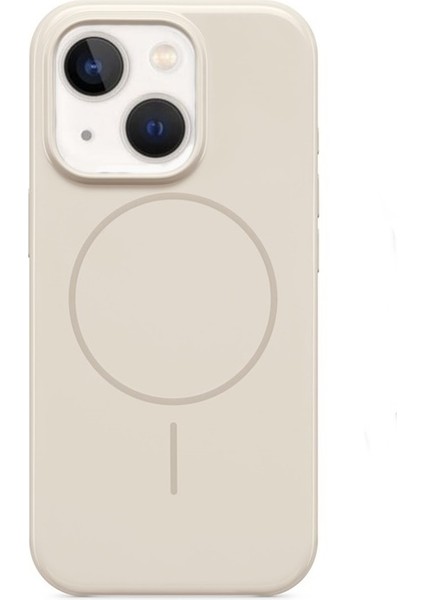 Apple iPhone 15 Kılıf Magsafeli Sert Mika Baets Kapak Krem