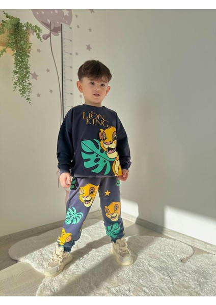 Aslan Kral Detaylı 2 Ip Erkek Çocuk Tarz Eşofman Takım 2