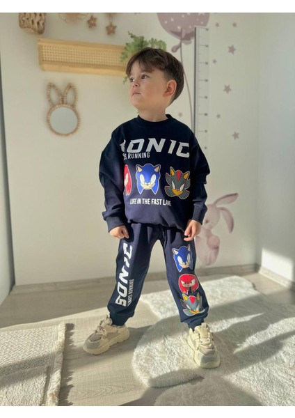 Sonic Detaylı Erkek Çocuk Tarz Eşofman Takımı 2 fiyatları