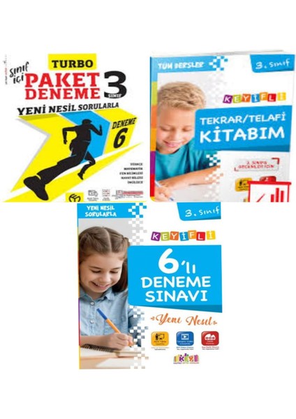 3. Sınıf Turbo Deneme ve Yeni̇ Nesi̇l 6’lı Deneme Sınavı - Tekrar Telafi Kitabım