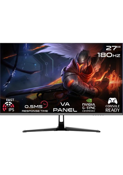 GOPS27180VA 27" 180Hz 0.5 Ms Fhd Fast Va HDMI 2.0 Gsync & Adaptive Sync Gaming Monitör