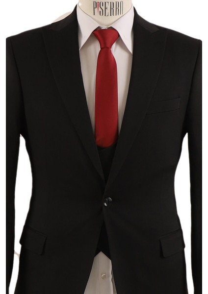 Yelekli Takım Elbise Slim Fit