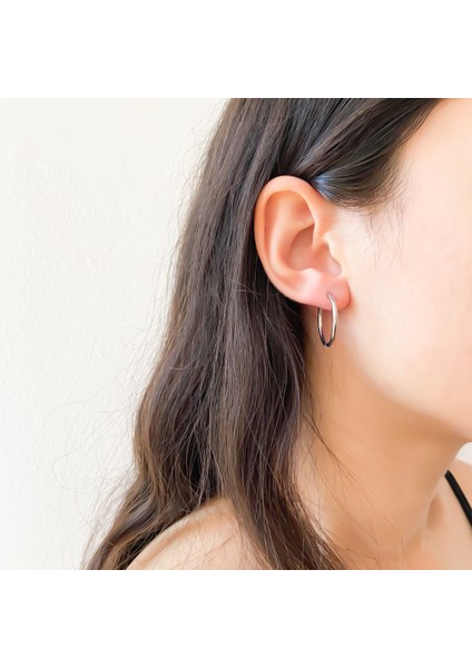 316 L Çelik Düz Halka Çift Küpe UNK-491 modelleri