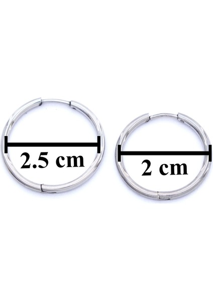 316 L Çelik Düz Halka Çift Küpe UNK-491 fırsatları