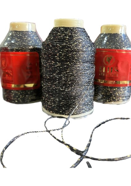 Özel Siyah Altın Simli İp, Oya, Şal, Dantel, Örgü İpi 100 gr