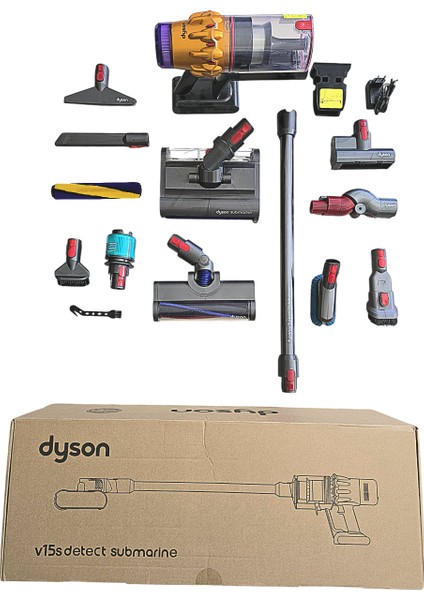 Dyson V15S Detect Submarine Islak ve Kuru Hepa Filtreli Dikey Şarjlı Kablosuz Süpürge