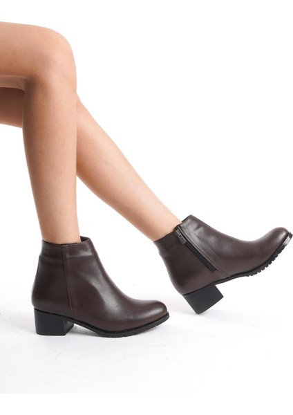Kadın Deri Mini Bootie Rahat Taban Yuvarlak Burun Casual Kışlık Bot modelleri