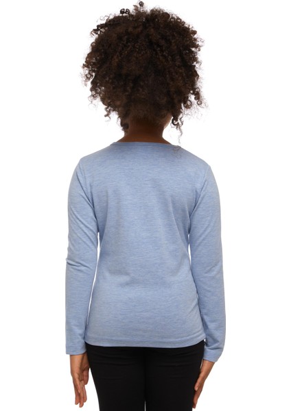 Mavi Melanj Basic Mevsimlik Likralı Uzun Kollu Kız Çocuk Tişört modelleri