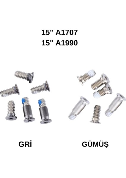 Macbook Pro 15INÇ A1707 A1990 ile Uyumlu Kapak Vidaları Screw Touchbarlı Model
