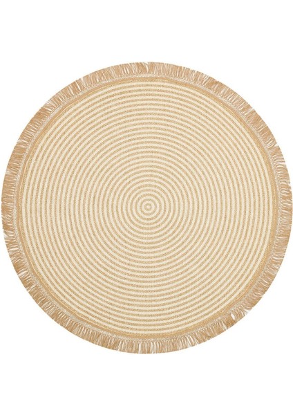Eko Brooklyn Hasır Görünümlü Kaymaz Dokuma Modern Yuvarlak Kilim BRK07