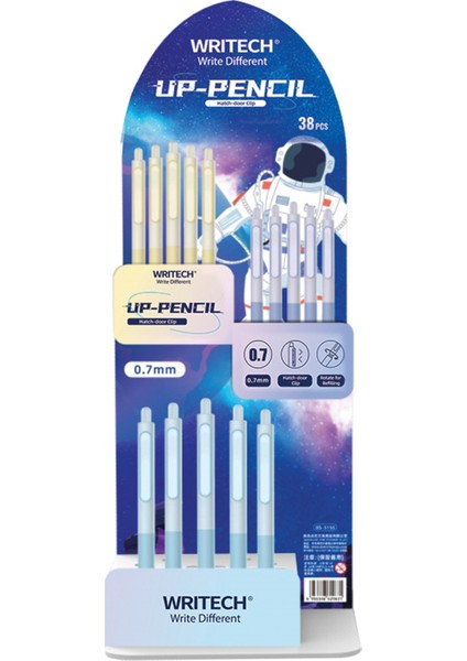 Wrıtech W-5155 Space Up 0,7mm Versatil Kalem - 38'li Stand
