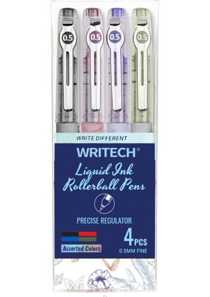 Wrıtech W-501 Lıquıd Roller 4 Renk 0,5mm Kalem - 4'lü