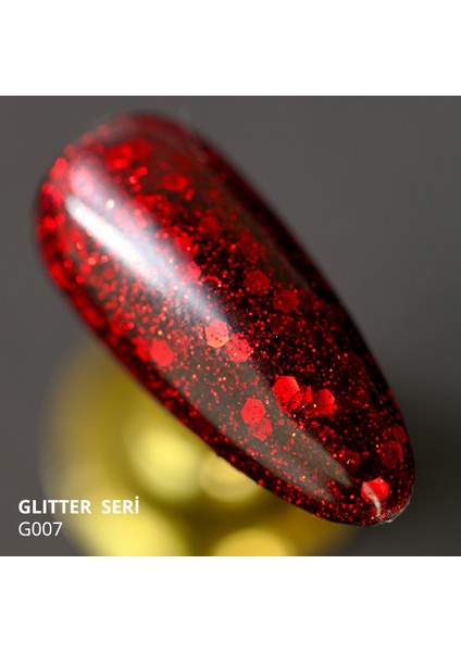Glitter Kalıcı Oje G007, Kırmızı Parıltılı Şarap, 14 ml fırsatları