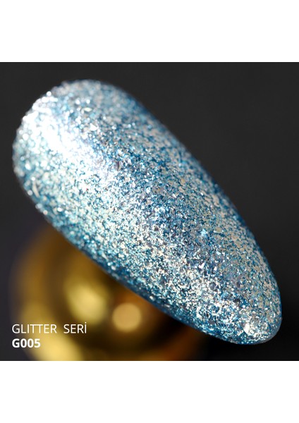 Glitter Kalıcı Oje G005, Yoğun Gümüş Parıltı Turkuaz, 14 ml fırsatları
