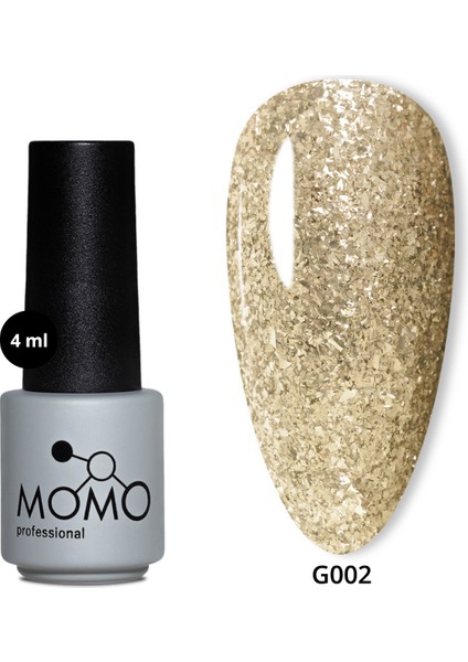 , Glitter Kalıcı Oje G002, Yoğun Altın Parıltılı, 4 ml