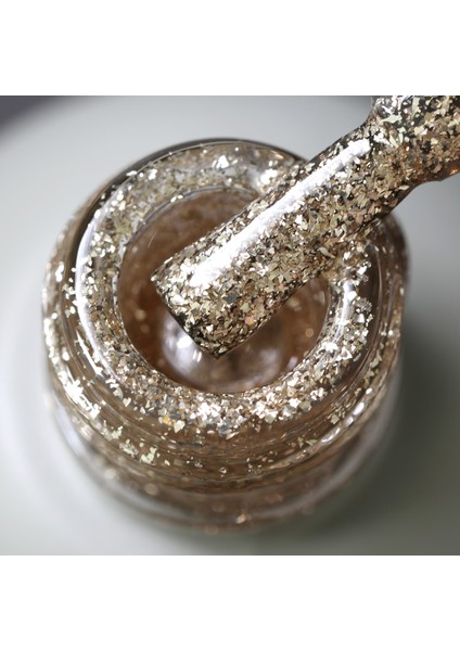 , Glitter Kalıcı Oje G002, Yoğun Altın Parıltılı, 4 ml