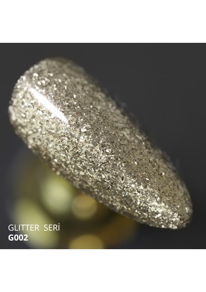, Glitter Kalıcı Oje G002, Yoğun Altın Parıltılı, 4 ml