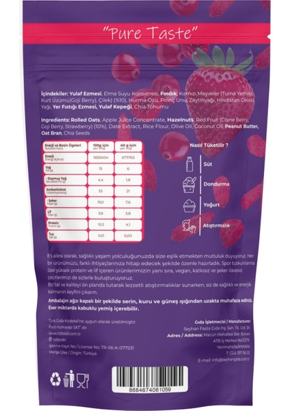 granola - Kırmızı Meyveli - 240 gr