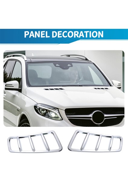 2 Adet Araba Motor Kaputu Izgarası Hava Menfezi Çıkış Kapağı Mercedes Benz W166 Gle Gls Ml Gl, Krom (Yurt Dışından)