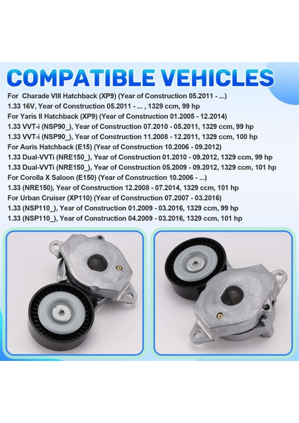 16620-0Y010 Toyota Yaris Auris Corolla X Sedan Urban Cruiser 2007-2016, Daıhatsu Charade Için Kayış Gergi Kasnağı (Yurt Dışından)