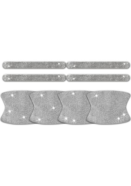Yapay Elmas Araba Kapı Kolu Çıkartmaları - 8 Adet Bling Araba Aksesuarları Kristal Parıltılı Kapı Kolu Koruyucu Çıkartmaları Çıkartmaları (Yurt Dışından)