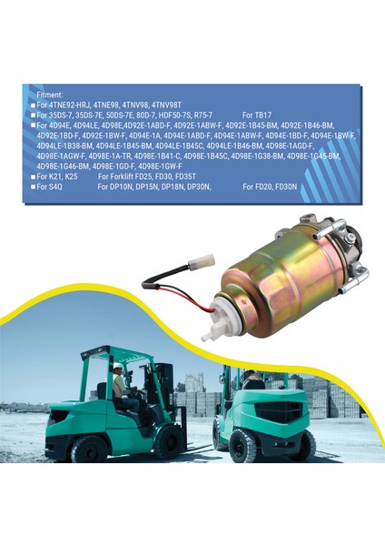 Mitsubishi Motor S4S Yanmar 4Tne92-Hrj 4Tne98 Komatsu 4D94E 129917-55801 Için Forklift Yakıt Filtresi Ym129901-55800 (Yurt Dışından)