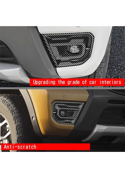 Araba Karbon Fiber Desen Ön Tampon Sis Lambası Kapağı Trim Ön Sis Lambası Çerçevesi Ford Ranger 2023+ Için (Yurt Dışından)