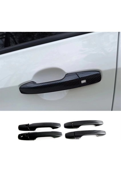Toyota Yaris Ativ/Vios 2023 2024 Araba Kapı Kolu Kapağı Döşeme Dış Aksesuarlar Abs Karbon Fiber (Yurt Dışından)