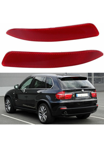 1 Çift Sol Ve Sağ Arka Tampon Reflektör Etiket Kapağı-Bmw E70 X5 2007-2013 63217158949 63217158950 (Yurt Dışından)