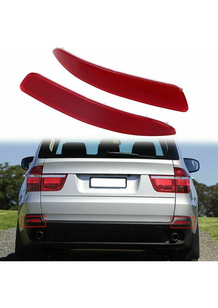 1 Çift Sol Ve Sağ Arka Tampon Reflektör Etiket Kapağı-Bmw E70 X5 2007-2013 63217158949 63217158950 (Yurt Dışından)