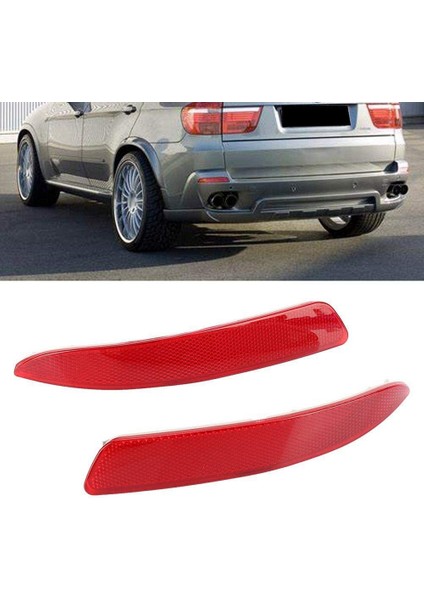 1 Çift Sol Ve Sağ Arka Tampon Reflektör Etiket Kapağı-Bmw E70 X5 2007-2013 63217158949 63217158950 (Yurt Dışından)