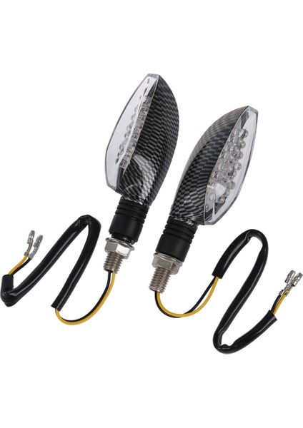 2 Adet 12 V Karbon Motosiklet Motosiklet Led Dönüş Sinyali Gösterge Işığı Sarı Ampul (Yurt Dışından)