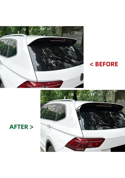 Vw Tiguan Mk2 R-Line 2017-2023 Parlak Siyah Araba Arka Cam Spoiler Yan Kanat Kapağı Trim Araba Aksesuarları (Yurt Dışından)