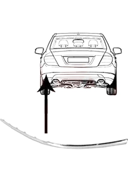 A2078852121 Mercedes C207 E200 E220 E250 E350 Için Sol Arka Tampon Dekoratif Trim Şerit (Yurt Dışından)
